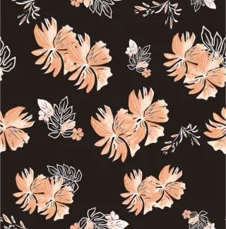 手绘花线条粉色花