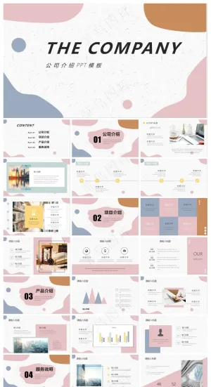 简约动感莫兰迪公司介绍 PPT模板预览图