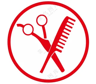 理发店剪刀梳子标识