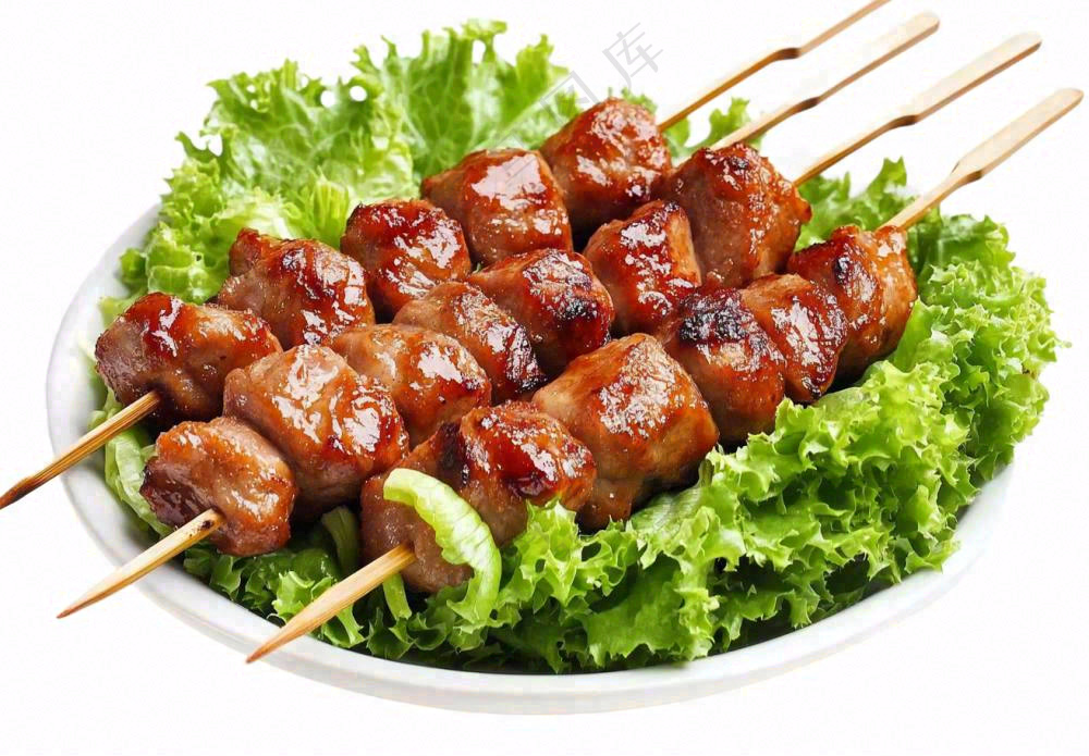 烤肉烤串牛羊肉食物摄影图免抠