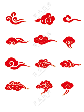 红色祥云   免扣素材