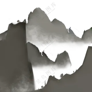 水墨远山意境写意山水画面(185)2000x2000