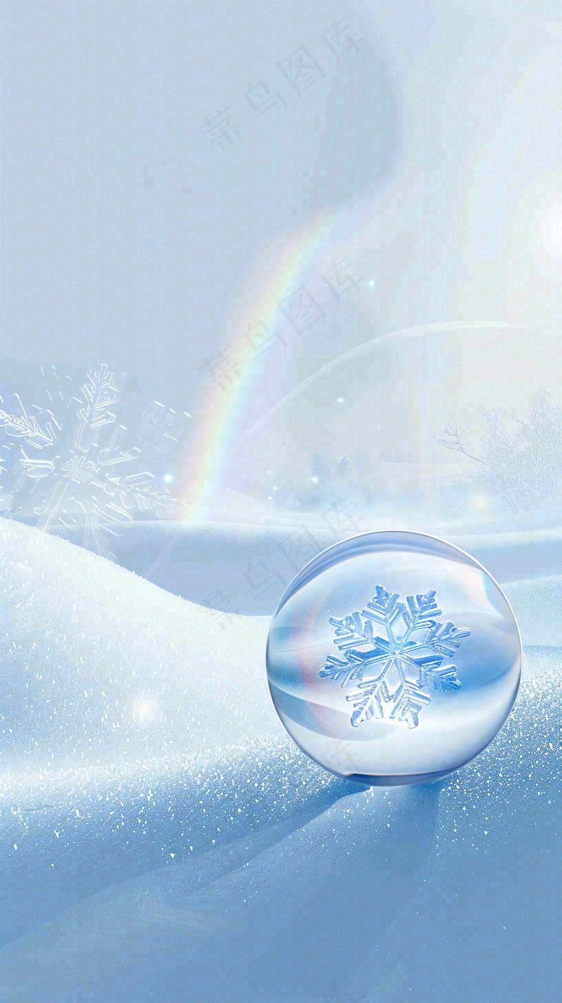 冬天结霜结冰的雪花霜降立冬摄影图