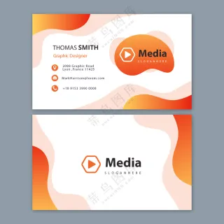 橙色个人名片模板
