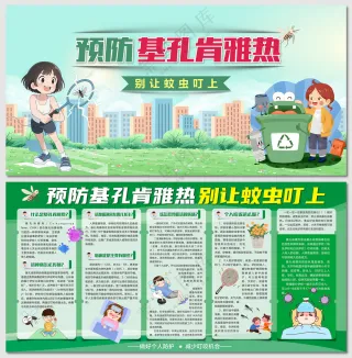 预防基孔肯雅热登革热防蚊展板