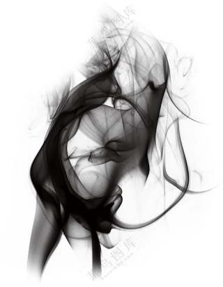 空气之中升腾起的黑色烟雾免抠图片