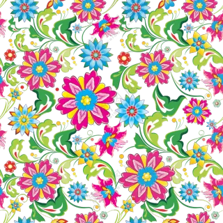 鲜艳缤纷色彩花纹图案无缝免抠素材