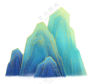 山峦  插画  免扣素材   绿色的山