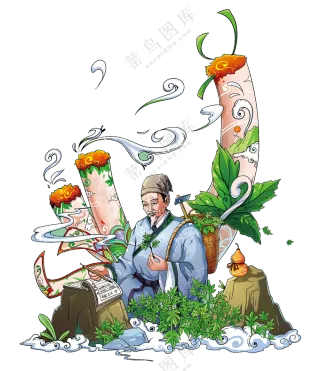 中医背景插图