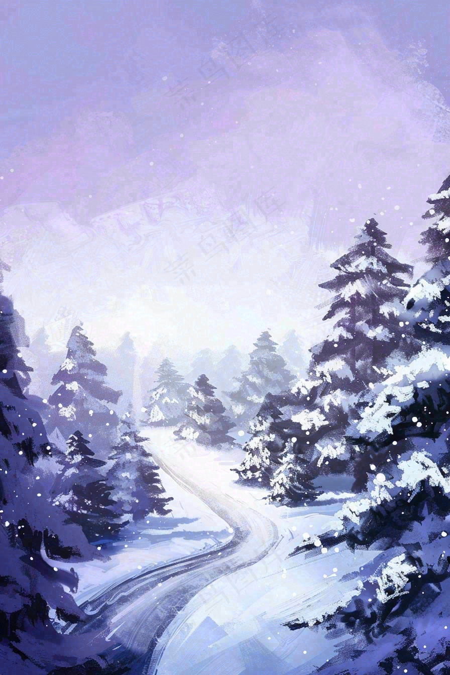 冬天寒冷白雪结冰大寒摄影图