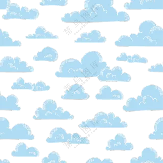 空中飘着的一朵朵云彩无缝拼接素材