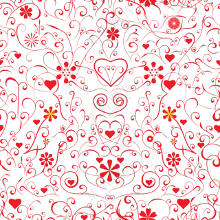 红色桃心与曲线等元素免抠图片素材