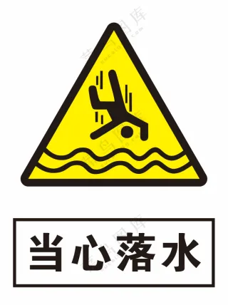 当心落水警示标识