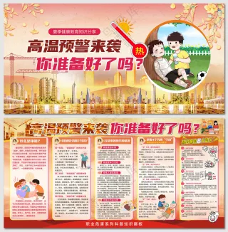 高温预警中暑核心知识展板