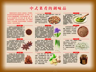 暖色调中式菜肴的调味品