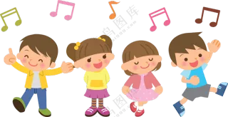 跟随着音乐节奏起舞的儿童免抠图片