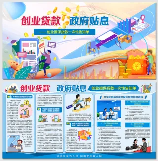银行创业担保贷款告知单展板