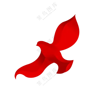 红色鸽子剪影图案免抠PNG图片素材