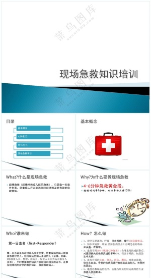 蓝色职场风现场急救培训预览图