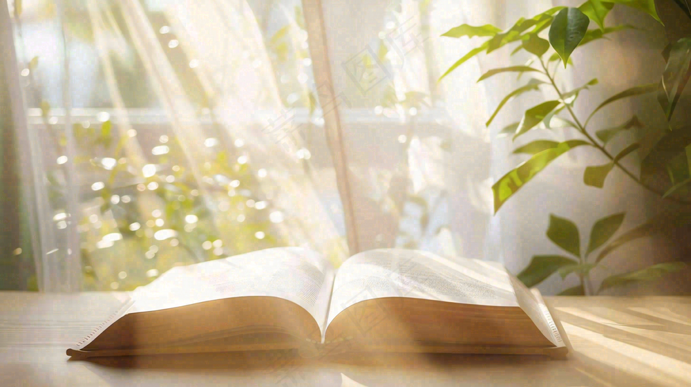 阳光下翻开的书本知识阅读世界读书日摄影图