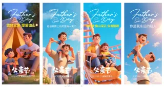 父亲节系列海报4张