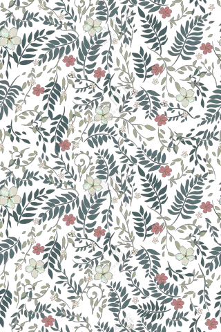 水彩植物枝叶花朵无缝拼接免抠素材