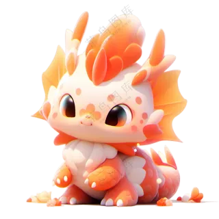 橙色卡通小龙