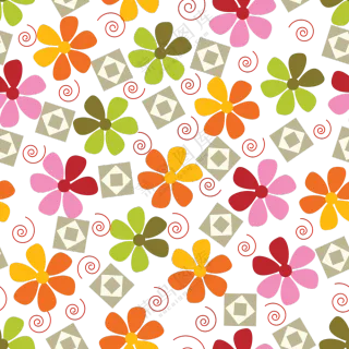 花朵螺旋线等图案无缝拼接免抠素材