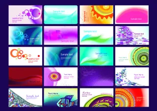 40款明丽潮流卡片背景矢量素材01