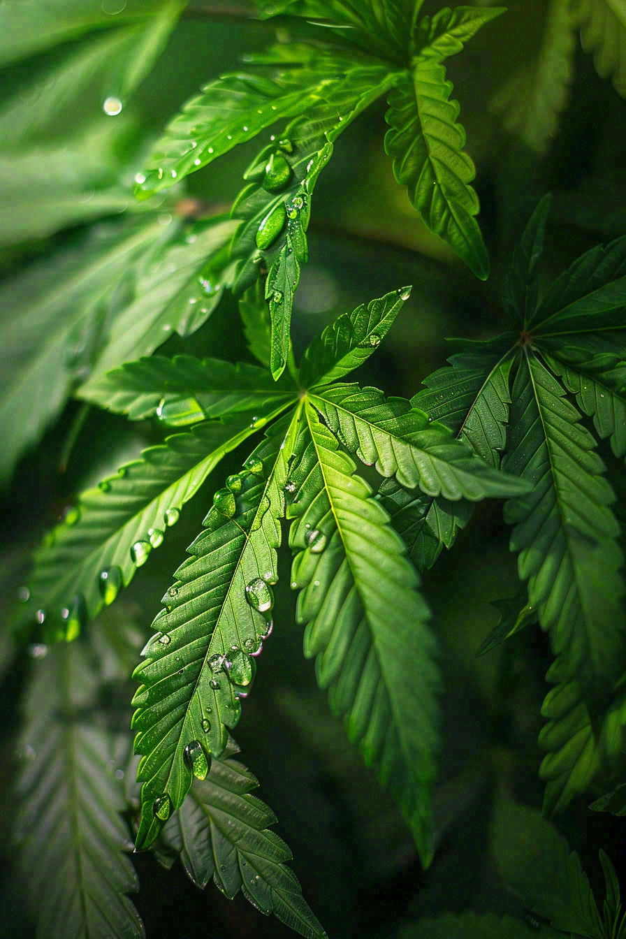 清晨植物绿叶上的露珠水滴雨水谷雨寒露摄影图