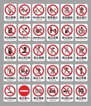 工厂警示图标素材