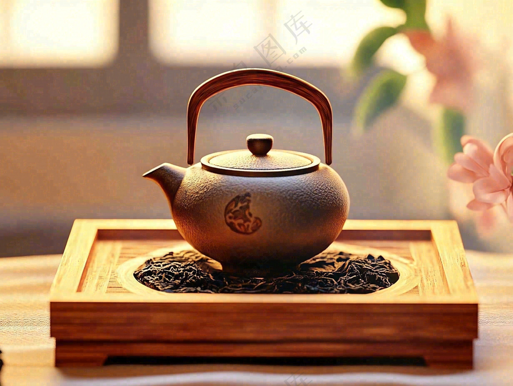 茶叶品茶茶道文化古色古香摄影图