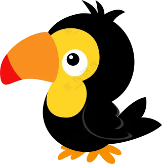 鹦鹉小鸟卡通插画创意设计免抠图片