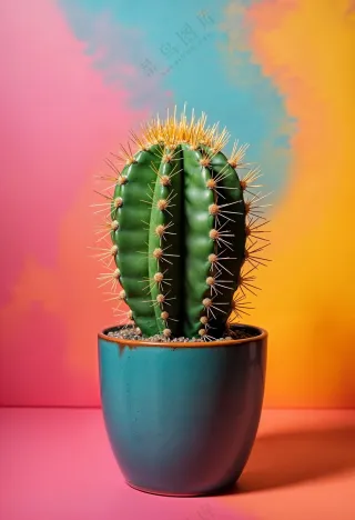 带刺的仙人掌盆栽图