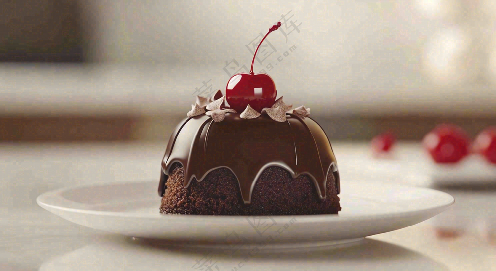 甜点巧克力小蛋糕布丁美食摄影图