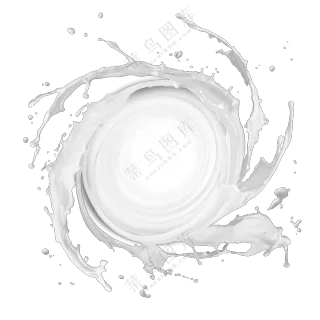 螺旋效果醇香牛奶奶花免抠图片素材