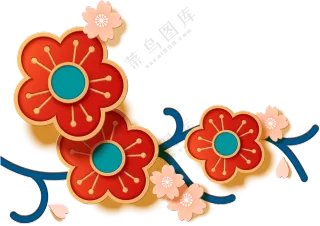 立体阴影效果花朵图案装饰PNG素材