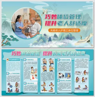 护理失能老人体位管理医疗展板