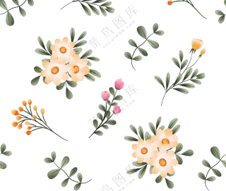 横向拼接效果花朵植物免抠图片素材