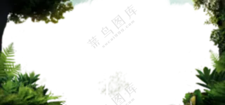 绿植边框免抠素材