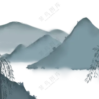 水墨远山意境写意山水画面(192)2000x2000