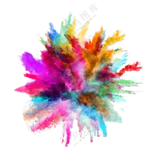 爆裂效果彩烟创意元素免抠图片素材