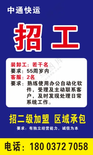 中通快运招聘海报