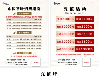茶叶充值牌