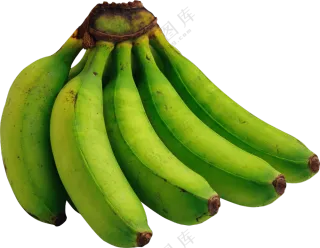 一把表皮是绿色的香蕉免抠图片素材
