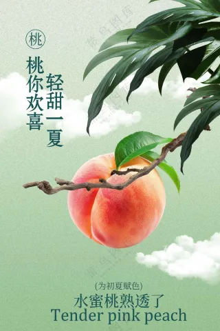 夏季水蜜桃水果海报