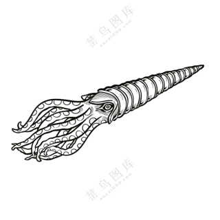 房角石-古海洋生物/线稿/卡通