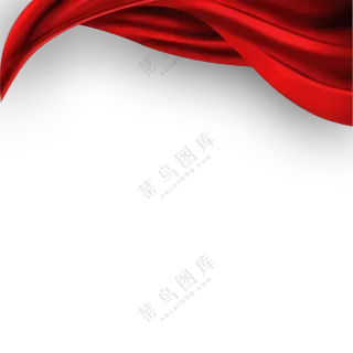 飘着的红飘带边框装饰元素免抠图片