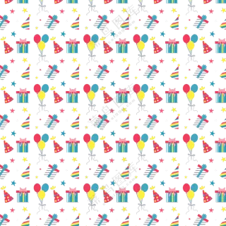 气球礼物盒等生日元素图案免抠素材