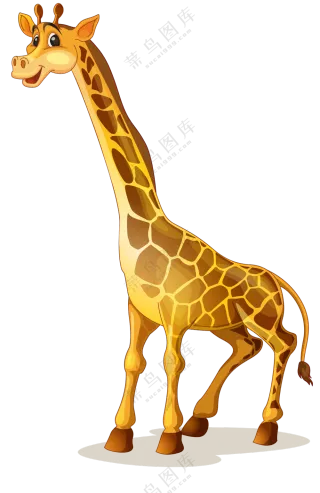 卡通可爱创意效果的长颈鹿免抠图片